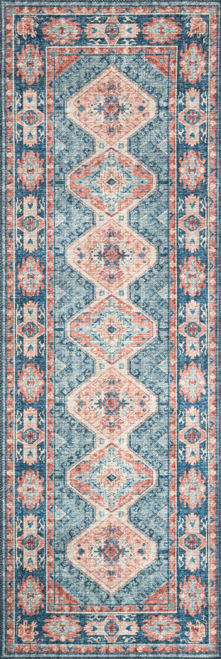 Loloi II Skye SKY-03 Turquoise/Terracotta Area Rug 2'6''x7'6'' Runner 