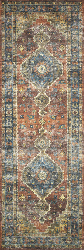 Loloi II Skye SKY-11 Rust/Blue Area Rug 2'6''x7'6'' Runner