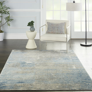 Solace SLA01 Ivory/Grey/Blue Area Rug by Nourison