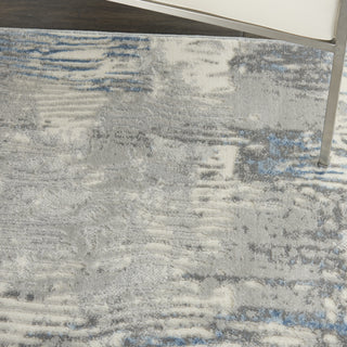 Solace SLA01 Ivory/Grey/Blue Area Rug by Nourison