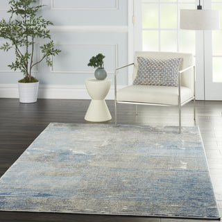 Solace SLA01 Ivory/Grey/Blue Area Rug by Nourison