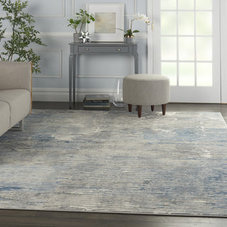 Solace SLA01 Ivory/Grey/Blue Area Rug by Nourison