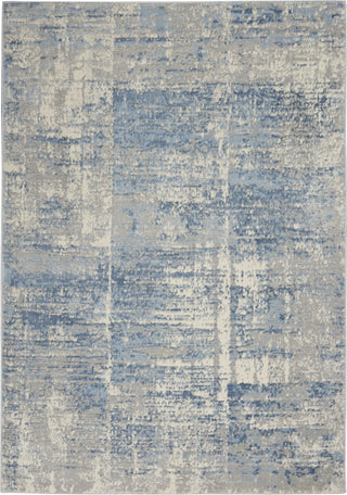 Solace SLA02 Ivory/Grey/Blue Area Rug by Nourison