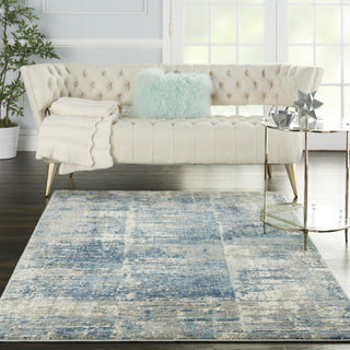 Solace SLA02 Ivory/Grey/Blue Area Rug by Nourison