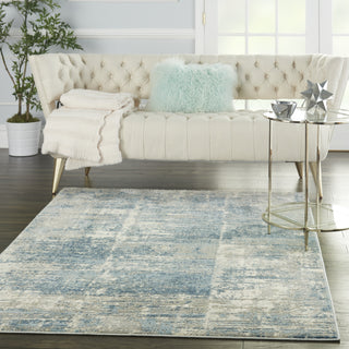 Solace SLA02 Ivory/Grey/Blue Area Rug by Nourison