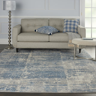 Solace SLA02 Ivory/Grey/Blue Area Rug by Nourison