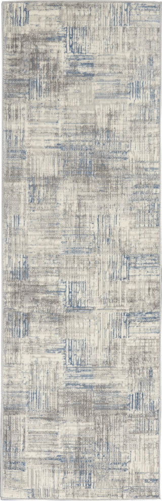 Solace SLA03 Ivory/Grey/Blue Area Rug by Nourison