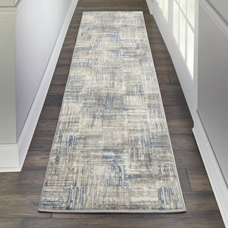 Solace SLA03 Ivory/Grey/Blue Area Rug by Nourison