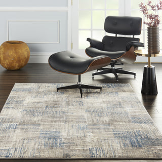 Solace SLA03 Ivory/Grey/Blue Area Rug by Nourison