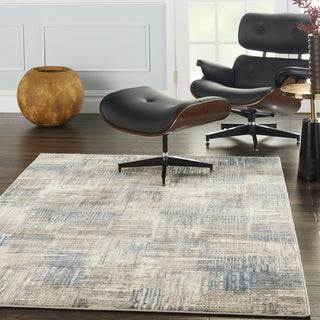 Solace SLA03 Ivory/Grey/Blue Area Rug by Nourison