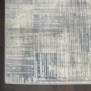 Solace SLA03 Ivory/Grey/Blue Area Rug by Nourison