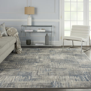 Solace SLA03 Ivory/Grey/Blue Area Rug by Nourison