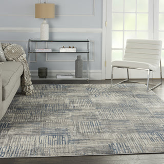 Solace SLA03 Ivory/Grey/Blue Area Rug by Nourison