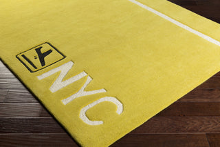 Surya Solid Bold SLB-6814 Bright Yellow Area Rug by Bobby Berk Corner Shot