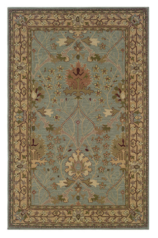Linon Soumak RUG-SLSG82 Ice Blue/Pale Gold Area Rug main image