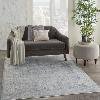 Nourison Silken Weave SLW02 Blue/Ivory Area Rug