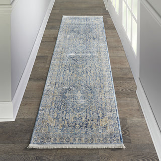 Nourison Silken Weave SLW02 Blue/Ivory Area Rug