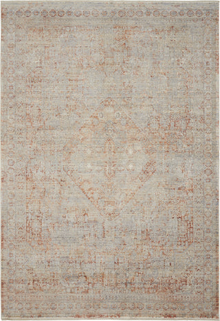 Nourison Silken Weave SLW02 Grey/Brick Area Rug