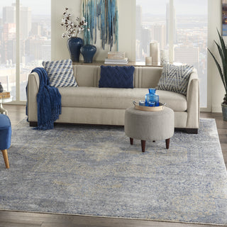 Nourison Silken Weave SLW04 Blue/Grey Area Rug