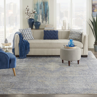 Nourison Silken Weave SLW04 Blue/Grey Area Rug