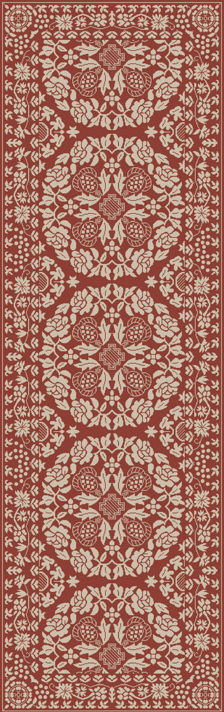 Surya SMI-2154 Red Area Rug by Smithsonian 2'6'' X 8' Runner