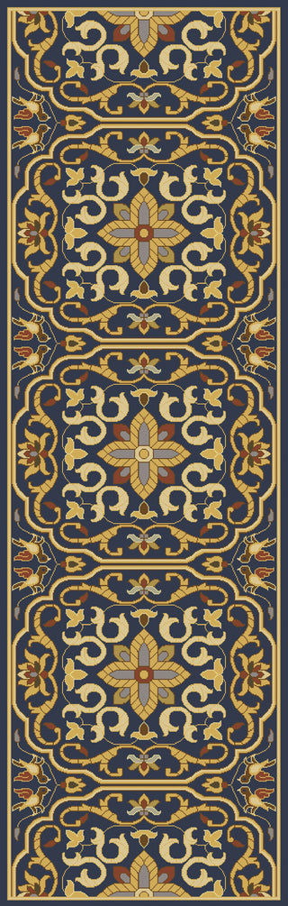 Surya SMI-2165 Blue Hand Tufted Area Rug by Smithsonian 2'6'' X 8' Runner