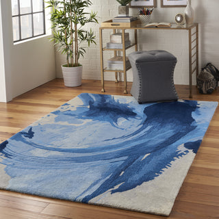 Symmetry SMM01 Blue/Ivory Area Rug by Nourison