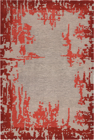 Symmetry SMM02 Beige/Red Area Rug by Nourison