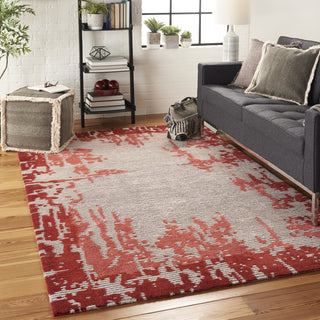 Symmetry SMM02 Beige/Red Area Rug by Nourison