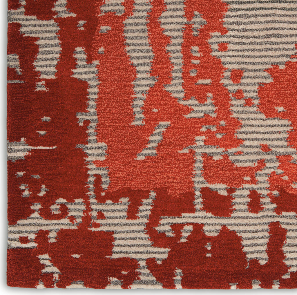 Symmetry SMM02 Beige/Red Area Rug by Nourison Room Image Feature
