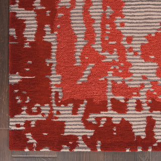 Symmetry SMM02 Beige/Red Area Rug by Nourison