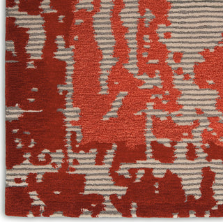 Symmetry SMM02 Beige/Red Area Rug by Nourison