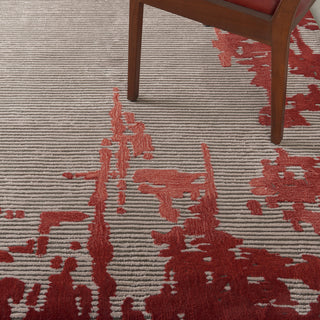 Symmetry SMM02 Beige/Red Area Rug by Nourison