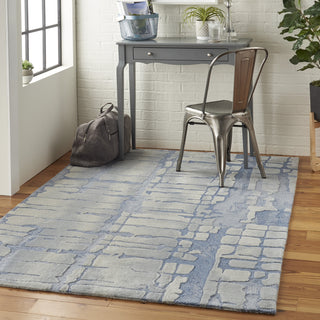 Symmetry SMM04 Blue/Grey Area Rug by Nourison