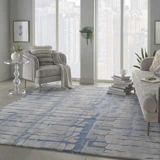 Symmetry SMM04 Blue/Grey Area Rug by Nourison