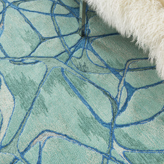 Symmetry SMM05 Aqua Blue Area Rug by Nourison