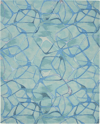 Symmetry SMM05 Aqua Blue Area Rug by Nourison