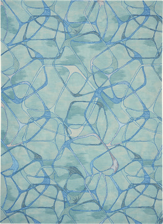 Symmetry SMM05 Aqua Blue Area Rug by Nourison