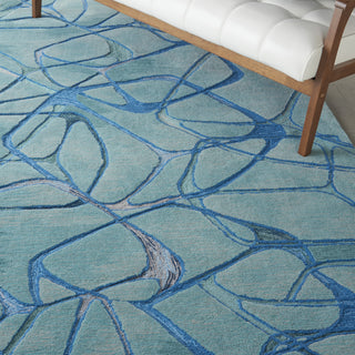 Symmetry SMM05 Aqua Blue Area Rug by Nourison