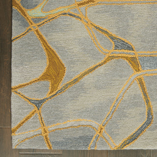 Symmetry SMM05 Grey/Yellow Area Rug by Nourison