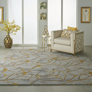 Symmetry SMM05 Grey/Yellow Area Rug by Nourison