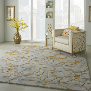 Symmetry SMM05 Grey/Yellow Area Rug by Nourison