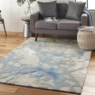 Symmetry SMM07 Light Blue/Ivory Area Rug by Nourison