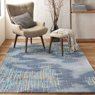 Symmetry SMM08 Blue/Beige Area Rug by Nourison