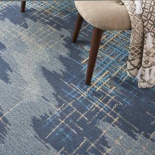 Symmetry SMM08 Blue/Beige Area Rug by Nourison