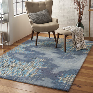 Symmetry SMM08 Blue/Beige Area Rug by Nourison