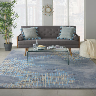 Symmetry SMM08 Blue/Beige Area Rug by Nourison