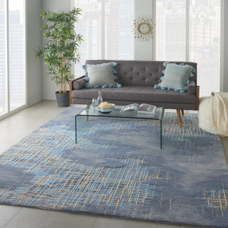 Symmetry SMM08 Blue/Beige Area Rug by Nourison