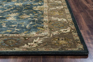 Rizzy Shine SN0349 Blue / Dark Teal Area Rug Edge Shot Feature