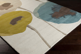 Surya SND-4509 Teal Area Rug by Sanderson 5x8 Corner